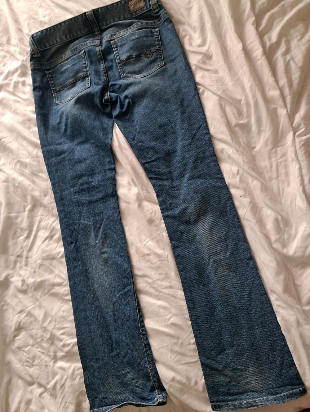 GUESS Women Blue Denim Jeans - Classic Boot Cut Low Rise Fit